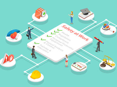 3D Isometric Flat Vector Conceptual Illustration of Safety At Work, Occupational Safety